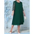 thumbnail image 4 of Vestido de con Bordado Floral y 1/2 para Invitada de Boda, Talla Grande, para Mujer. Verde Oscuro 1XL, 4 of 6