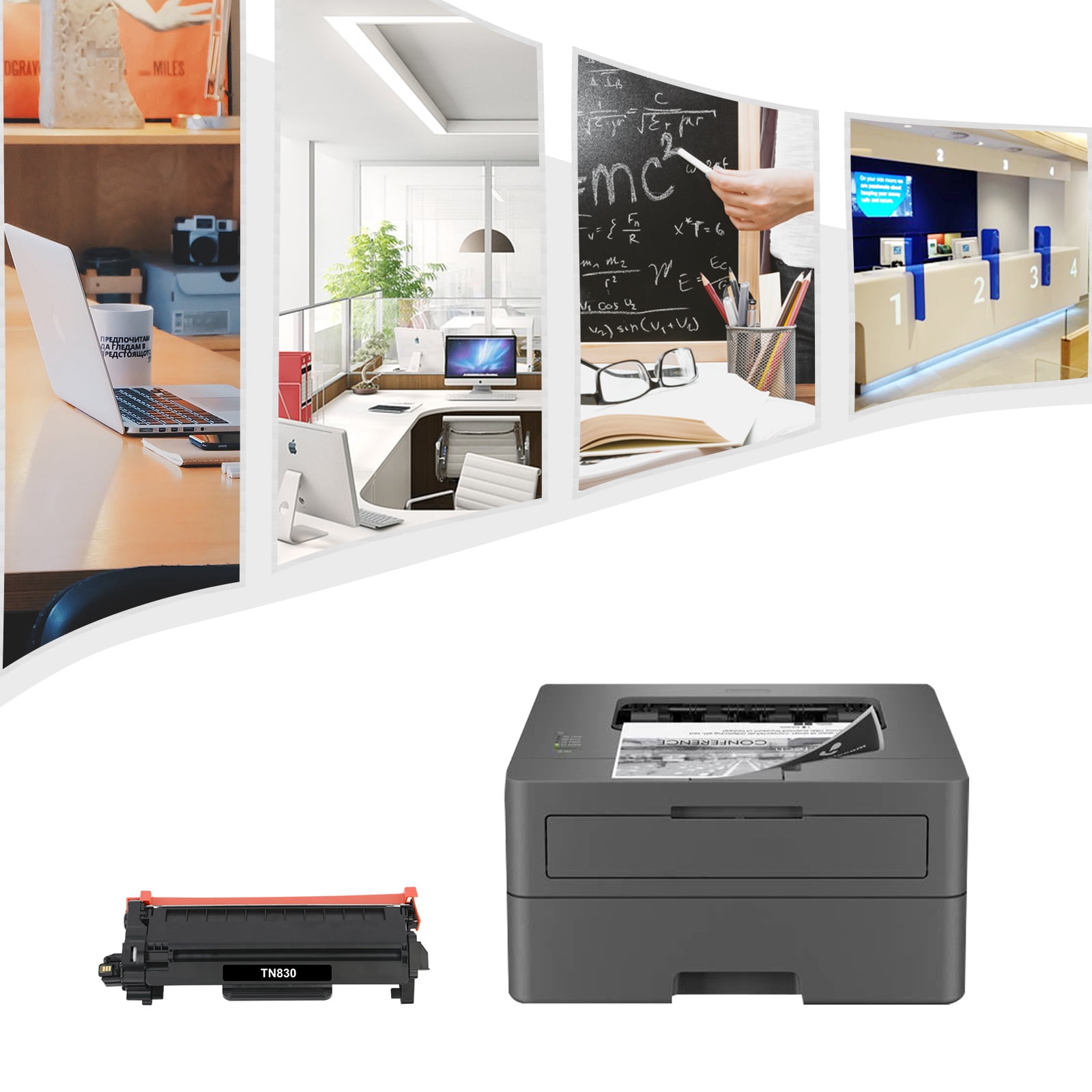 TN830 TN830XL Toner Cartridges 2-Pack Compatible for Brother TN830 TN-830 DCP-L2640DW HL-L2460DW HL-L2405W MFC-L2820DW HL-L2400D L2405W L2480DW MFC-L2820DWXL TN830XL Printer Ink Black