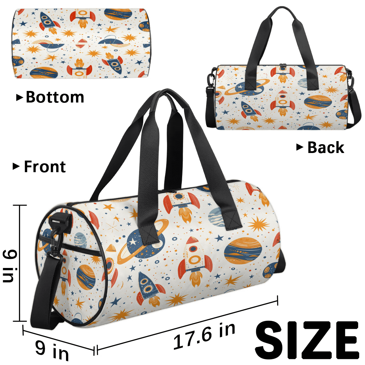 Qzjjjmy Foldable Sport Duffle Bag for Kids Teens Cartoon Sport Gym Bag Lightweight Boys Overnight Bag
