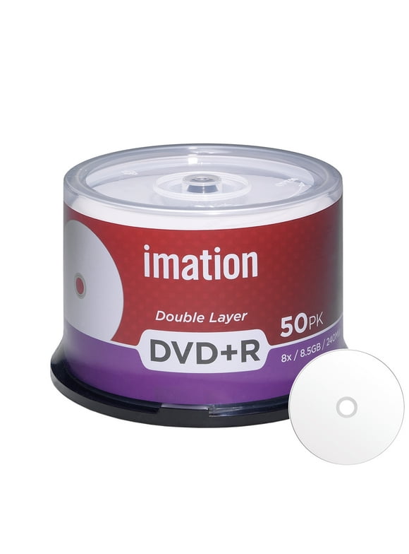 50 Pack Imation DVD+R DL Dual Layer 8X 8.5GB DVD Plus R Double Layer White Inkjet Hub Printable Blank Media Data Movie Game Recordable Disc