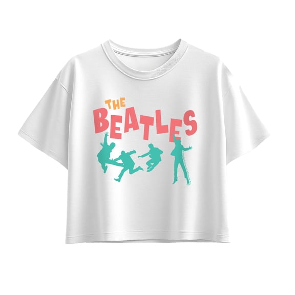 The Beatles - Silhouettes Girls' Short Sleeve Boxy Graphic T-Shirt