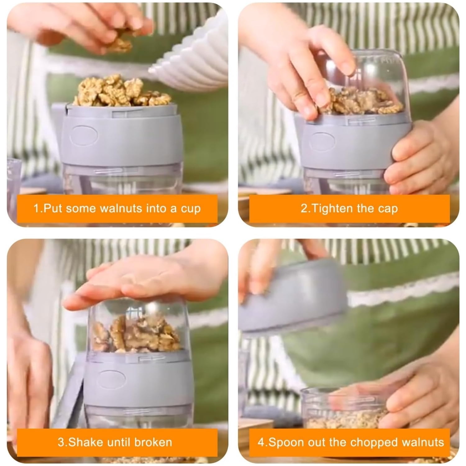 Topboutique Manual Nut Grinder,2 Pcs Nut Chopper,Hand Crank Peanut Grinder Dried Fruit Crusher,Food Chopper Garlic Cutter for Kitchen