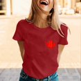 thumbnail image 2 of Laipiong Women's Canadian T Shirts 2026 Summer Trendy Maple Leaf Graphic Casual Short Sleeve Basic Tees Comfortable Breathable Beach Vacation Clothes, 2 of 4