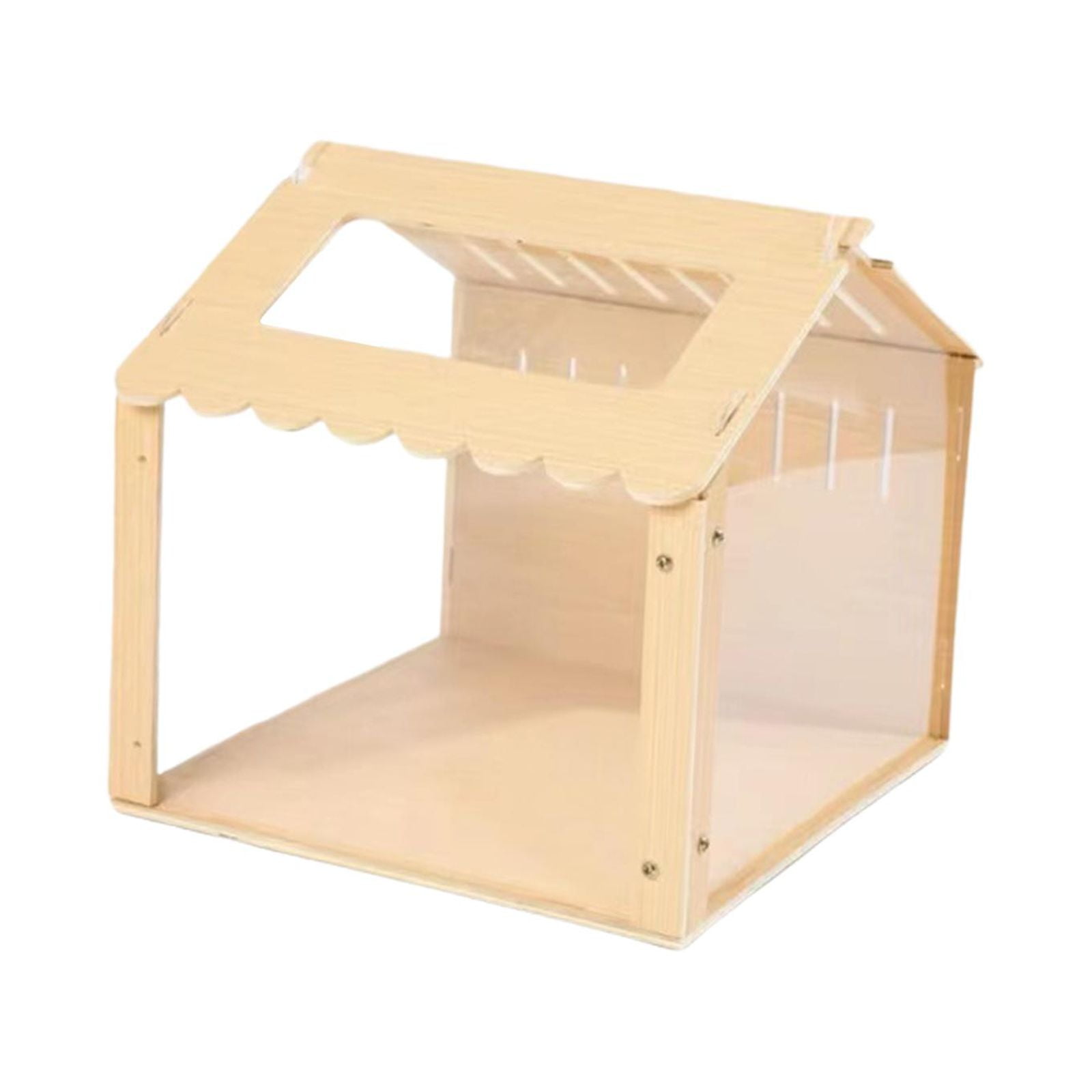 Tooyful Hamster Habitat Nesting Habitat Exercise Toy Durable Activity Platform Tunnel Exploring Toys Wood Playground for Hedgehog Guinea Pig 40x29x32CM