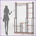thumbnail image 4 of Plant Stand 71in Tall 8 Tier Heavy-Duty Metal with Grow Light | Walnut+Black | MDF+Metal, 4 of 7
