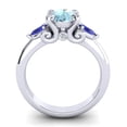 thumbnail image 4 of 2.50 Ct Stylish Round Cut Aquamarine & Blue Sapphire Gemstone Anniversary Ring for Women Solid 18K White Gold Size 8 by Diamond-Capitals, 4 of 8