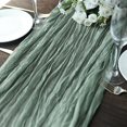 thumbnail image 6 of Balsa Circle 10 Feet Olive Green Cotton Cheesecloth Gauze Extra Table Runner Home Decorations, 6 of 8