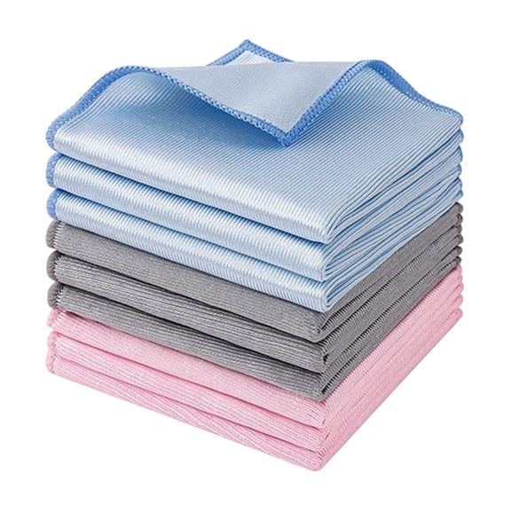 Soft Microfiber Cleaning Cloths for Kitchen and Home 6 Pack Absorbent Reusable Wipes for Glass Stainless Steel Screens and More