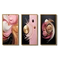 thumbnail image 2 of Designart "Whimsical Liquid Pink and Gold Art Glamorous Charm" Abstract Shapes Framed Wall Art Set Of 3 - Gold Transitional Frame Canvas Set For Living Room Decor, 2 of 6