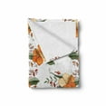 thumbnail image 2 of Floral Soft Flannel Fleece Blanket, Vintage Art Pattern Highly Detailed Blooming Flower Sketches Pattern, Cozy Plush for Indoor and Outdoor Use, 70" x 90", White Orange Olive Green, by Ambesonne, 2 of 6