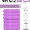 thumbnail image 5 of Pack of 6 Bath Towels 27 x 54 Inches, 100% Cotton, Larger & Lighter Weight, Quicker to Dry, Super Soft and Absorbent, Perfect for Bathroom (Light Purple, Pack of 6 (27''x54'')), 5 of 6