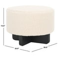 thumbnail image 3 of SAFAVIEH Alistair Modern Faux Shearling Ottoman, Off White/Black, 3 of 10