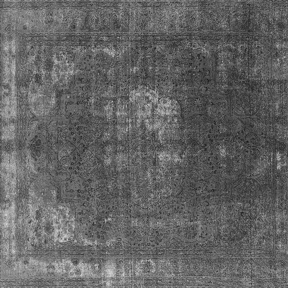 Ahgly Company Indoor Square Oriental Gray Industrial Area Rugs, 8' Square