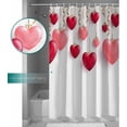 thumbnail image 5 of Valentine''s Day Shower Curtain Set, Love Heart Bath Shower Curtain with Hooks Waterproof Fabric Shower Curtains for Bathroom Romantic Valentines Holiday Decorations Red Pink Romantic 36x72 Inch, 5 of 6