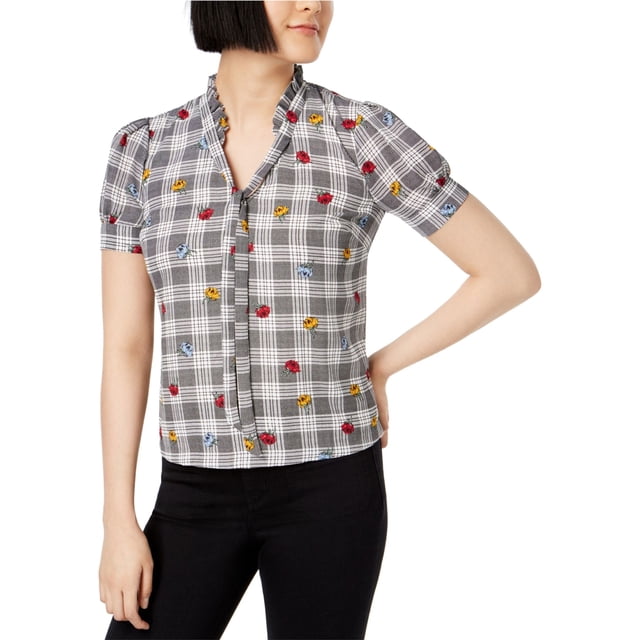 Blusa de punto con cuello con volantes maison Jules negro XS