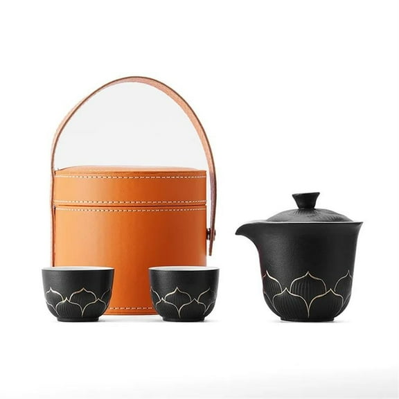 Business Gift Ceramic Express Cup Travel Tea Set Outdoor Portable Bag Kung Fu Tea Cup Bank Companion Gift