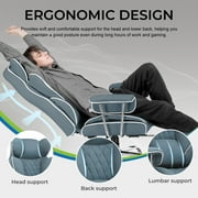 GTRACING Ergonomic Executive Cozy Fabric Gaming Office Chair with Footrest, Blue