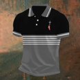thumbnail image 4 of Men's American Flag Print Collared T-Shirt, Patriotic Button Down Collared Top, Independence Day 4th of July Graphic Tee for Men, Casual Short Sleeve T Shirt Grey XXXL, 4 of 4