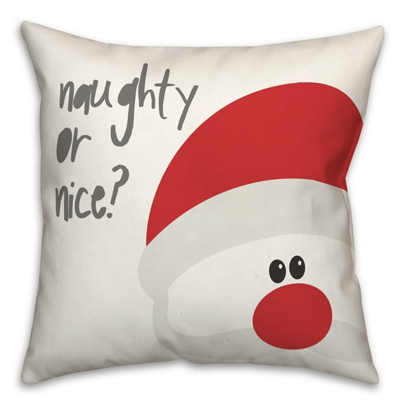 Creative Products Santa Naughty or Nice 16 x 16 Spun Poly Pillow