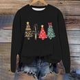 thumbnail image 2 of VBARHMQRT Sweat à Capuche pour Femmes Manches Longues Col Rond Imprimé de Noël Léger, 2 of 5