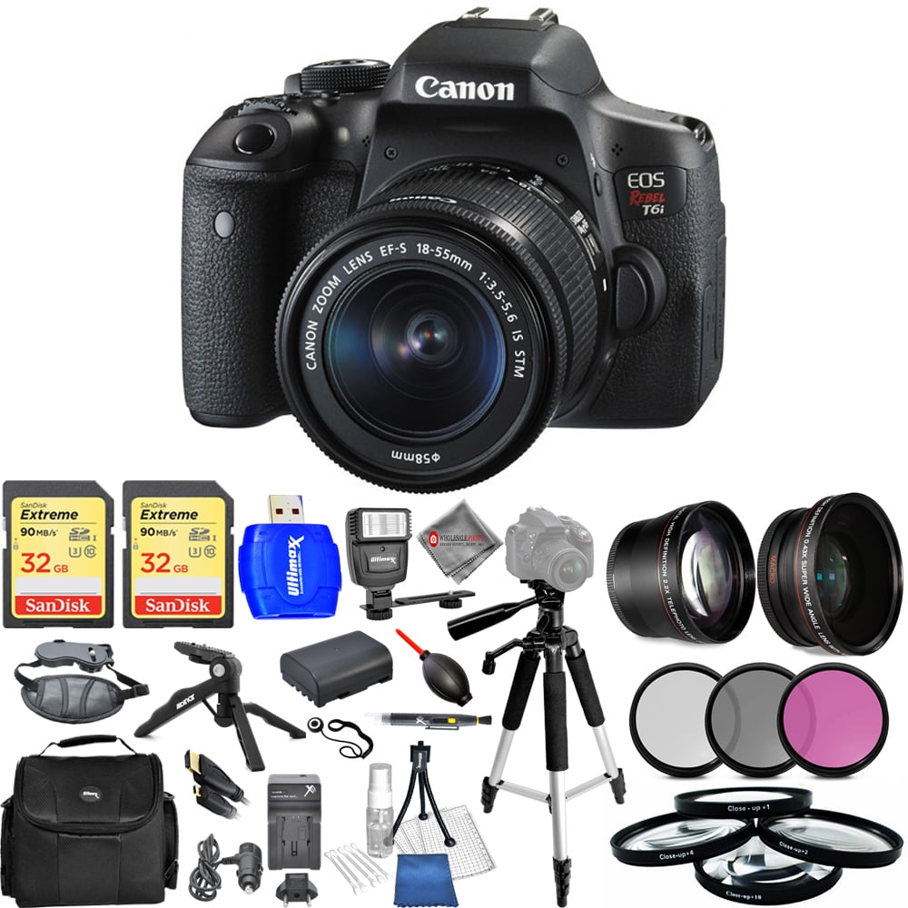 Canon EOS Rebel T6i DSLR Camera (Black) with 18-55mm Lens USA MODEL PRO KIT
