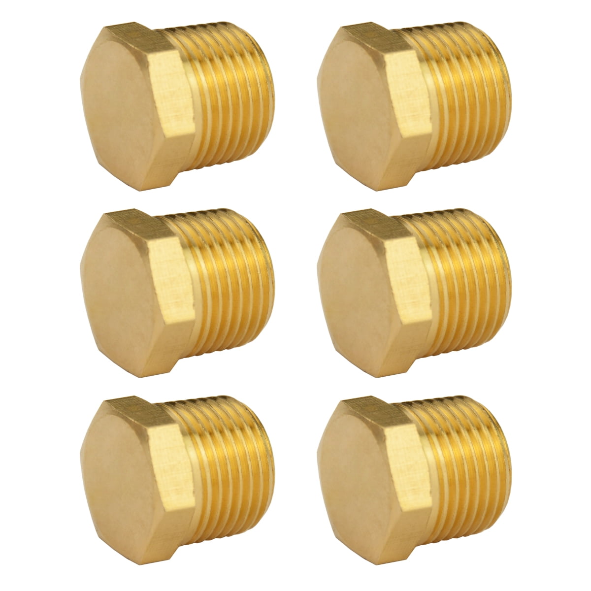 Quickun Brass Fitting 3/8" Hex Plug Pipe Fitting Internal Thread Socket Of 