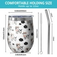 thumbnail image 5 of 12oz Stemless Wine Tumblers White Cow Floral Crown Pattern Vacuum Insulated Stainless Steel Travel Tumbler Cups Mug with Lid and Straw for Champaign,Cocktail,Beer with Cleaning Brush, 5 of 5