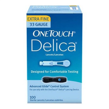 OneTouch Delica Extra Fine 33 Gauge Sterile Lancets, 100 Ea