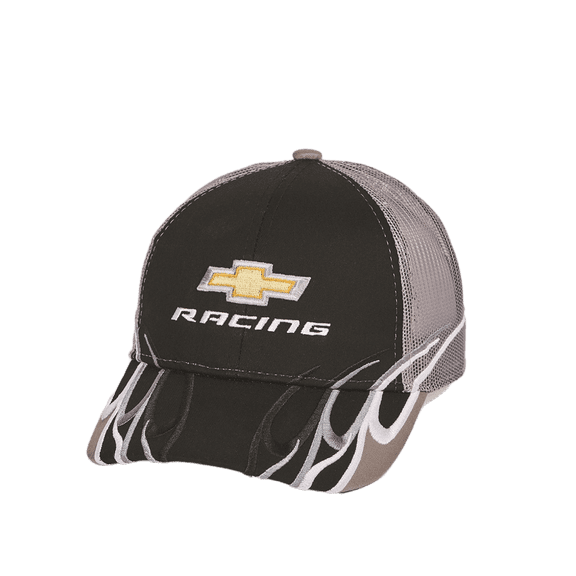 Chevy Racing Black and Gray Mesh Flame Hat