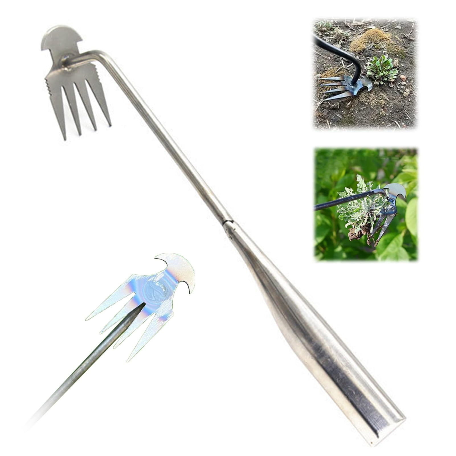 Weed Puller LongHandle Comfortable Grip Weed Remover Tool VShaped