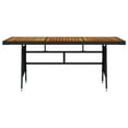 thumbnail image 4 of vidaXL Outdoor Dining Table Garden Patio Table Solid Wood Acacia PE Rattan, 4 of 25