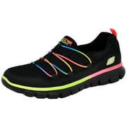 Skechers Sport Women's Loving Life Memory Foam Fashion Sneaker, Black/Black/Multi, 10 M US