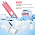 thumbnail image 4 of Depiladora para mujeres, afeitadora eléctrica 5 en 1 sin dolor, recargable por USB, recortadora de cejas y nariz, cuerpo impermeable, bikini, depilación facial para mujeres (rosa) Adepaton Depiladoras Eléctricas, 4 of 6