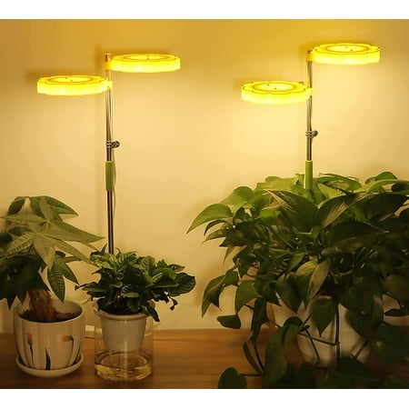 

LETOUR 4 Pack Glow Lights for Indoor Plants Full Spectrum with Timer Function 3/9/12H Height Adjustable Sunflower-Shaped 3 Colors Light 9 Dimmable Brightness Memory Function