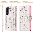 thumbnail image 5 of Wallet Case for Samsung Galaxy S23 Plus 5G, PU Leather Phone Case Kickstand RFID Blocking Flip Case with Card Slots Wrist Strap Relief Engraved Pattern Magnetic Closure Folio Case - Vine, 5 of 8