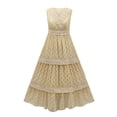thumbnail image 4 of Vestido De Gasa Sin Mangas Vestido de lunares Vestido largo de encaje estilo bohemio para fiesta de vacaciones (Color arena S) Cgtredaw Para estrenar, 4 of 5