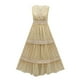 thumbnail image 3 of Vestido De Gasa Sin Mangas Vestido de lunares Vestido maxi de encaje estilo bohemio para fiesta de vacaciones (Color arena XL Cgtredaw para Mujer Color arena T L, 3 of 8