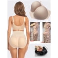thumbnail image 5 of BIMEI One-piece High Waist Seamless 3D Butt Lifter Padded Panties Hip Enhancer Underwear Control Briefs ,Beige,XL, 5 of 7