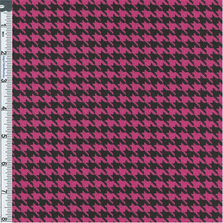 Hot Pink Black Stretch Houndstooth Fabric By The Yard Hot Pink Black Stretch Houndstooth Fabric By The Yard