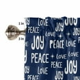 thumbnail image 5 of Joy Peace Kitchen Curtains and Valances Set, Stars Letters Art Blue Texture Rod Pocket Window Valance 18 Inch Window Curtain Panels for Living Room Bedroom Laundry, 27.5x36in, 3 Pieces, 5 of 7