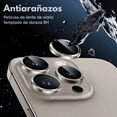 thumbnail image 3 of Mica Aros Cámara Titanio Para iPhone 15Pro/15ProMax, Protector de Lente Mica (Aros) compatible con iPhone 15Pro/15ProMax - Vidrio Templado y Borde Titanio., 3 of 5