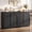 Black, variant on Homieasy 63" Wide Modern Arched Door Sideboard Buffet Cabinet with Adjustable Shelves, Set of 2, White