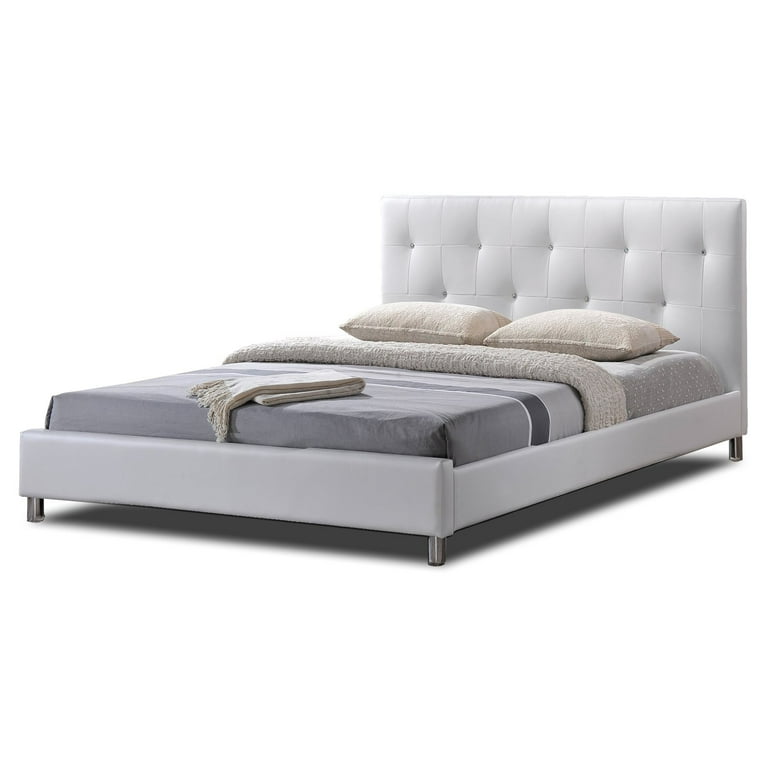 Baxton Studio Barbara White Modern Bed with Crystal Button Tufting (Queen Size) Baxton Studio Barbara White Modern Bed with Crystal Button Tufting (Queen Size)