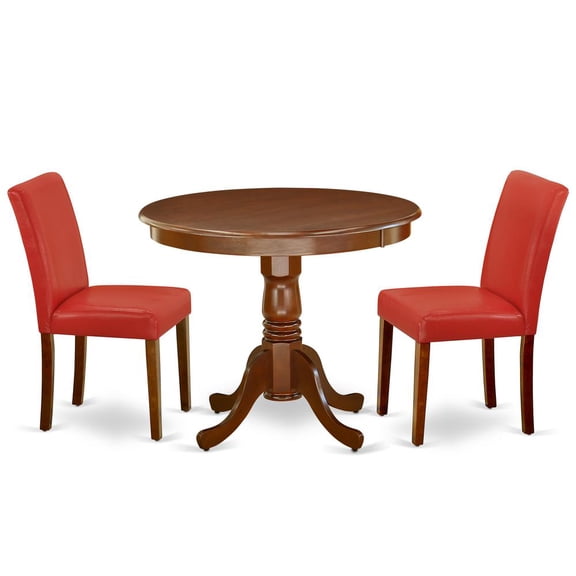 East West Furniture Dining Room Set Mahogany, ANAB3-MAH-72