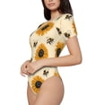 thumbnail image 2 of Fotbe Sunflowers And Bee Women's Crew Neck Short Sleeves Bodysuit Tops Round Neck Slim Sleeveless Soft Comfortable Basic-Large, 2 of 9
