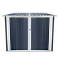 thumbnail image 5 of Olurrisa Outdoor Steel Bike Storage Shed for 4 Bicycles, Grey Ash Galvanized Steel Bike Cabinet with Adjustable Tracks, Weather Resistant Bike Garage, 5 of 8