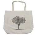 thumbnail image 1 of Tree of Life Shopping Bag, Plant in the Fall Season Illustration with Falling Leaves Seasonal Art Print, Eco-Friendly Reusable Bag for Groceries Beach and More, 15.5" X 14.5", Cream, by Ambesonne, 1 of 2