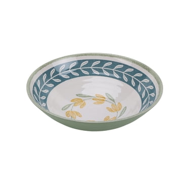 Better Homes & Gardens Bamboo Melamine Floral Serve Bowl, 13 Inch Diameter