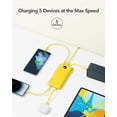 thumbnail image 4 of Batería externa VRURC de 10000 mAh con cables USB-C integrados, color amarillo, 4 of 8