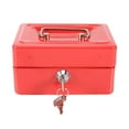 thumbnail image 5 of Dekaim Mini caja de seguridad para el hogar con bandeja de dinero y cerradura con llave, caja de seguridad de acero inoxidable para monedas de dinero en efectivo(pequeño rojo), 5 of 8